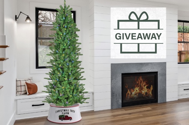 Fraser Hill Farm 6.5-ft Carmel Pine Artificial Christmas Tree Giveaway